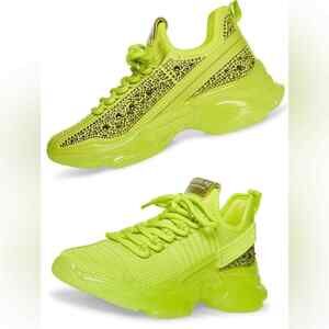Steve Madden Maxima Lime SM NY90 Bejeweled Sneakers Size 7.5